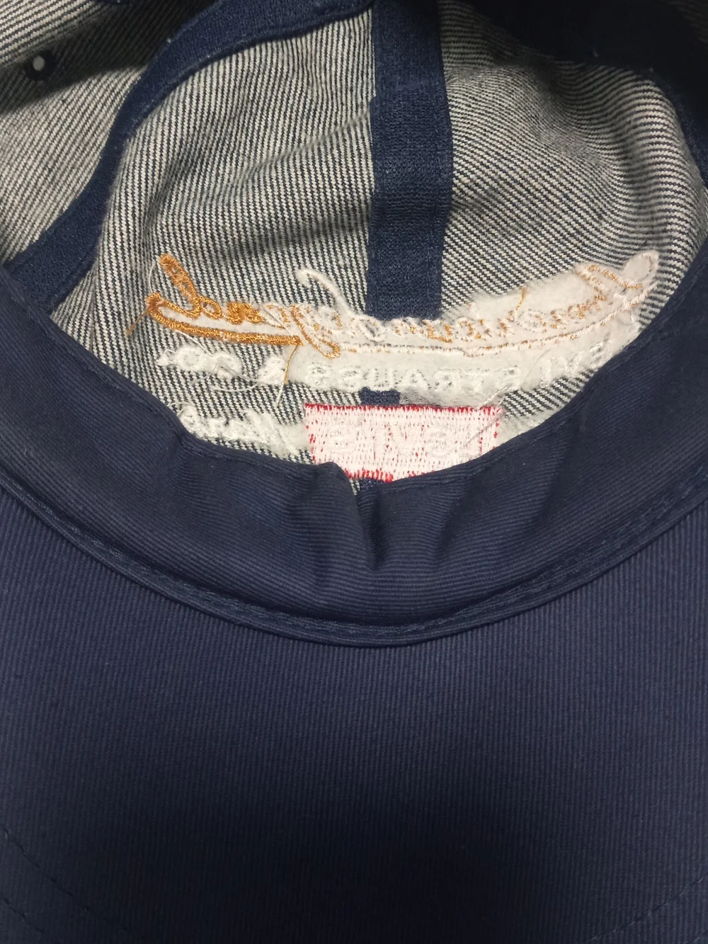 Levi's Men's Blue Denim Cap with Brown Suede Brim